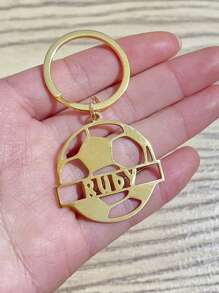 1 szt. Spersonalizowany brelok ze stali nierdzewnej z imieniem, zawieszka do torby, wzór piłki nożnej i siatkówki, kreatywny mały prezent odpowiedni dla mężczyzn, kobiet, piłkarzy, siatkarzy