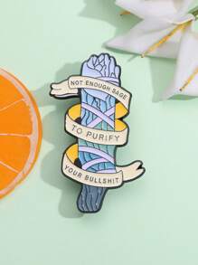 1pc Creative Cartoon Abstract Seaweed Style Badge, Cute & Quirky Fashion Accessory - Multicolor - View 1