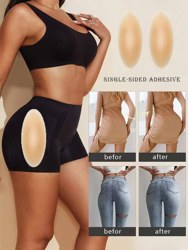 2 bucăți tampoane reutilizabile din silicon pentru fese cu design invizibil sexy pentru femei, folosite pentru a îmbunătăți fizic fesele de ambele părți și pentru a modela corpul, susține șoldurile și plasturii feselor care arată mărirea, potrivite pentru doamnele cu diferite tipuri de corp