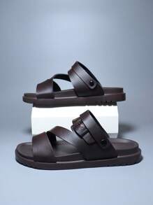 Men's Summer PU Dual-Use Sandals, Thick-Soled Lightweight EVA Men Casual Slippers