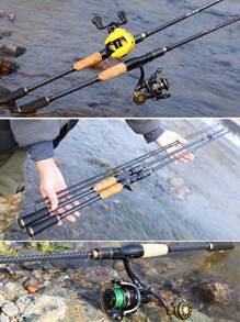 SOUGAYILANG Canna da pesca a 2 sezioni da 1,8m, adatta per principianti: il compagno portatile ideale per i pescatori in movimento, canna da pesca in fibra di carbonio per acqua dolce e salata