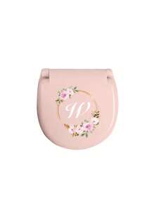 Flower Wreath Letters Sewing Tool Box With Pink Flower Initials, Letters A-Z, Perfect Gift For Beginners Sewing: 1 Portable Mini Sewing Set - Foldable, Diy Sewing Supplies And Accessories, Suitable For Travelers And Emergency Clothing Fixators, Mini Needle Box Portable Small Needle Bag Sewing Tool Combination Set Hotel Supplies(Pink)