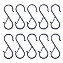 S 形挂钩，用于悬挂重型金属 S 形挂钩，带扣，S 形挂钩，适用于架子、橱柜、悬挂植物、衣服、厨房用具、锅、平底锅、袋子