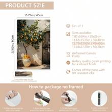 1 szt. Bezramkowy jasnożółty plakat botaniczny z cytrusami, motyw krajobrazu, orientacja pionowa w pomieszczeniach do wystroju domowego biura - Wielokolorowe - Zobacz 12