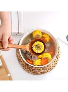 Wooden Spoon, Long Handle Wooden Congee Spoon For Cooking, Kitchen Wooden Spoon For Serving, Manual Kitchen Cooking Utensils - Many - View 3