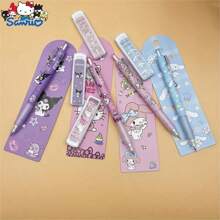 1 pieza Lápiz mecánico de Hello Kitty de Sanrio - Mina HB de 0.5 mm, agarre ergonómico, diseño de dibujos animados colorido, perfecto para uso en la oficina y la escuela