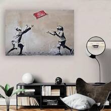 Framed Urban Art "No Ball Games" Canvas Print, Street Style Wall Art For Home, Office, Living Room, Bedroom, Kitchen Decor, Unique Festival Gift