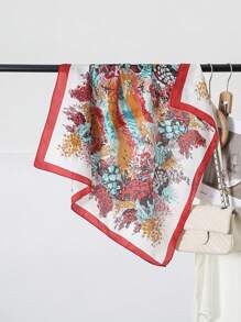 70cm 方形仿丝围巾，女式印花围巾，披肩，发饰，防晒沙滩巾，适合春夏海滩配饰