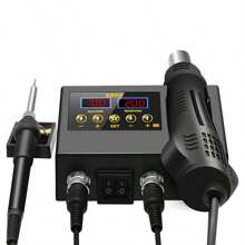 Estación de soldadura de retrabajo 8898 SMD 2 en 1, soldador de aire caliente con pantalla digital LCD, estación de soldadura para reparación de circuitos integrados BGA PCB - Tipo de Enchufe B USA (110-127V) - Ver 3