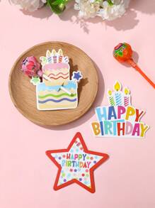 48 件生日快乐棒棒糖装饰卡、生日派对家庭节日派对装饰用品、生日礼物糖果包装用品、性别揭示宝贝淋浴装饰派对礼物 - 生日 - 查看 6
