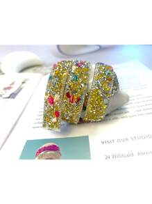 1 Roll 2cm Wide Colorful Double-Sided Rhinestone Diamond Trim, Apparel Accessory Decoration, All-Season Applicable For DIY Sandals, Wedding Dresses, Headpieces, Hats, Gorgeously Sparkling