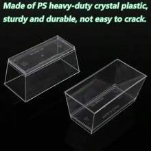 25/50个装塑料甜点杯，容量140毫升，长方形透明塑料甜点杯，尺寸9.8 x 4.7 x 4.5厘米，可重复使用，适用于甜点、布丁、慕斯和派对小吃。 - 無色 - 查看 3