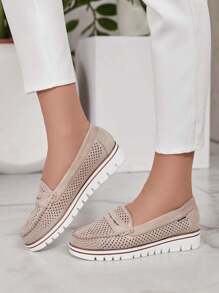 Royalfashion Openwork Women's Moccasins Leteller - Beige - View 6