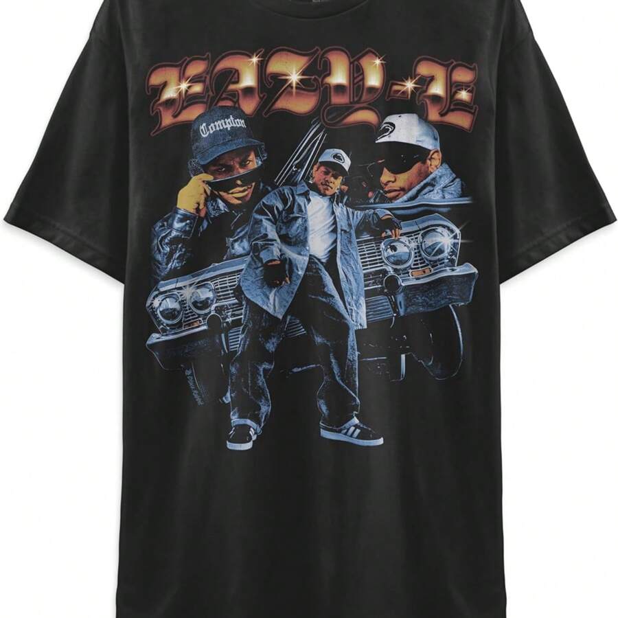 Eazy E Lowrider Bootleg Retro Vintage Unisex Classic T-Shirt - Black - View 1
