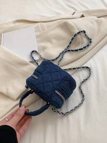Korean Rhombus Chain Shoulder Bag Women 2025 New Mini Handbag, Cross Body Style