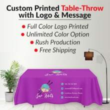 Trade Show Table Cloth Custom, Spa Logo Table Cover With Logo, Personalize Table Covering With Text For Craft Show, Vendor Event Supplies - Custom size Table - View 8