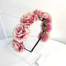 1 Peça Faixa de Cabeça Universal de Fibra de Poliéster (Poliéster) Boêmia com Estampa de Flor para Todas as Estações, Tiara Simulada de Flor, para Férias na Praia e Fotografias, Faixa de Cabelo, Aros de Cabelo