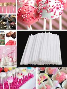 100/200pcs Plastic Lollipop Sticks, Suitable For Cake Pops, Lollipops And Chocolate, Valentine's Day - Multicolor - View 4