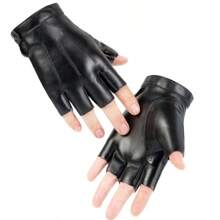 Guantes de Cuero para Hombres y Mujeres, Sin Dedos, Botones Deportivos, Fitness, Danza Callejera, Tácticas de Pesca, Guantes de Ciclismo para las Cuatro Estaciones - Blanco - Ver 7