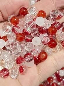 50 peças de contas de vidro brilhantes - kit para fazer pulseiras faça você mesmo de 8 mm