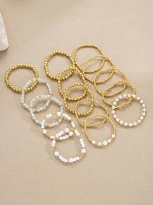 18/16/15/14/4pcs CCB Beaded Bracelet Set With Cross & Faux Pearl, Suitable For Women Vacation, Date, Gift, Casual, Party, Beach - phong cách 1 - Xem 8