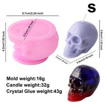 [Favorito del cliente] Moldes para velas de calavera de Halloween - Kit de manualidades de silicona y resina epoxi, formas de esqueleto blanco y rosa para decoraciones festivas - Para Halloween y fiestas - Ideal para artesanos y aficionados al bricolaje - Regalo perfecto para los amantes de Halloween - Multicolor - Ver 19