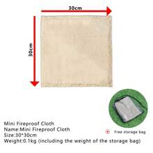 Manta de aislamiento ignífuga para camping, tapete de aislamientoérmico con revestimiento de vidrio, almohadilla de aislamientoérmico para picnic y barbacoa al aire libre - 45x45cm - Ver 4