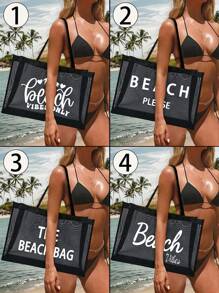 Mesh Large Beach Tote Bag, Easy Clean For Towels & Groceries,Foldable Clothes Storage Bag,Portable Versatile Beach Bag For Pool, Boat Trips, Vacation Essentials - Ideal For Summer Travel, Beach Days & Outdoor Activities - Perfect Gift For Women