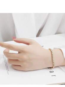 1pc Gold-Colored Rhinestone Zirconia Stone Luxury Bracelet - Yellow Gold - View 2