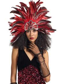 Women's Feather Headpiece Carnival Caribbean Headdress Showgirl Party Cosplay Accessories Halloween - A - View 3