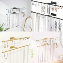 1 件金色/黑色金属壁挂式珠宝收纳盒项链架适用于耳环手链戒指发带眼镜展示架礼物女士女孩 - 多色 - 查看 13