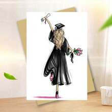 1 张优雅毕业贺卡，带信封，高品质印刷，6.29 英寸 X 4.33 英寸，优质纸张，通用毕业庆祝卡，适合学生、朋友、女儿、儿子、同学 - 多色 - 查看 5