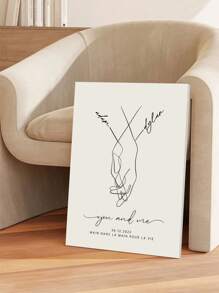 1 pieza Cartel de lienzo enmarcado y personalizado para boda, póster personalizado con el nombre de la novia y el novio para decoración del hogar, regalo perfecto para el Día de San Valentín y aniversarios, multifuncional, duradero, ornamental, reutilizable, exquisito, elegante, de alta calidad, colorido, moderno, personalizado, único, regalo ideal para él, regalo ideal para ella, novio, papá, novia, mamá, familia, amigos, salón de té, hogar, jardín, oficina, para aniversarios, para el Día de San Valentín, para el Día de la Madre, para cumpleaños, para el Día del Padre, para graduaciones, para bodas, para inauguración de casa