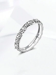 1 PC Pear Shape Cubic Zirconia Gorgeous Ring Ladies Jewelry S925 Sterling Silver White Gold Plated Fine Jewelry Daily Wear Gifts - Patterned Ring - View 1