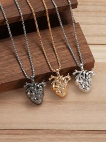 1 pieza Collar con colgante de órgano de corazón vintage, collar de cadena personalizado versátil unisex para parejas