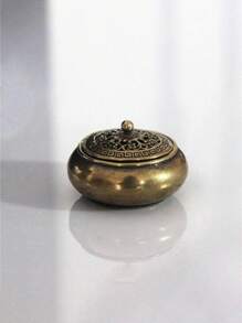 1 pièce Brûleur d'encens mini en cuivre, design ajouré, pour décoration de maison et chambre à coucher, méditation, ornement de table basse, cadeau parfait pour les fêtes, anniversaires, vacances