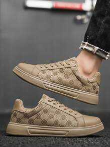 Zapatillas deportivas casuales de estilo de moda para hombres con estampado floral aleatorio y bloques de color, livianas de corte bajo con puntera redonda y cordones, para parejas y adolescentes que practican skate