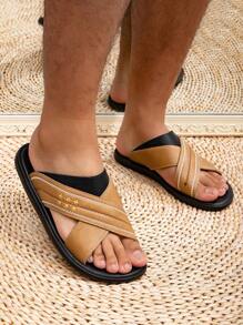 Men's Sandals Men's Arabic Sandals Formal Slippers - Khaki Black - View 2