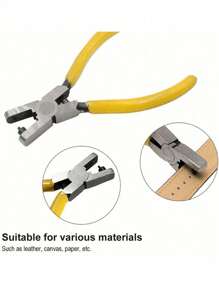 1pc 2mm Universal Watch Band Plier, Strap Hole Puncher, Punch Hole Tool, Tag Eyelet Punching Machine, Watch Band Punch,Back To School,School Supplies - Yellow - View 3