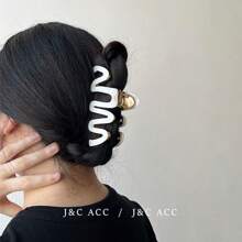 亚克力蝴蝶结夹优雅大号女士发夹，闪亮桃色十字蝴蝶结发夹，时尚配饰