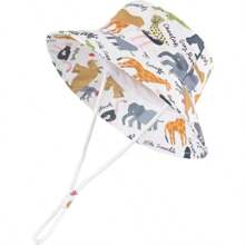 Baby Sun Hat, Toddler Bucket Hat, Wide Brim Children's Beach Hat, Sun Protection Hat, Unisex Kids - Printed Short Brim Bucket Hat - View 38