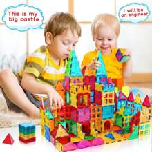 Azulejos magnéticos para niños, 34 piezas, bloques de construcción magnéticos, juguetes educativos de aprendizaje, construcción, STEM para niños y niñas de 3, 4, 5, 6 y 7 años, regalos de cumpleaños y Navidad