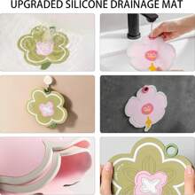 1 件花朵硅胶浴缸排水盖 - 安全浴缸塞、可爱浴室装饰、必备浴室配件、家用防臭浴室防虫塞下水道密封件防臭防臭女神 - 彩色 - 查看 4