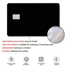 纯色卡贴 4张超薄贴纸-好看的纯色卡贴 PVC自粘彩色卡套贴 适用于信用卡、钥匙卡 超薄防水、防刮、防滑、储蓄卡、装饰卡贴