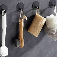 4pcs Hook Up Adhesive Coat Bathroom Wall Hooks Adhesive Wall Hook Wall Coat Hooks Wall Coat Rack Reusable Stick On Hooks Toilet Wall Hooks Stainless Steel Porch Storage Bag