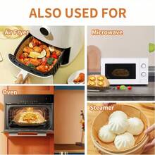 100pcs Non-Stick Air Fryer Parchment Paper Liners, Fit Most Air Fryer Models, Oil-Proof Baking Paper, Suitable For Baking, Frying Food, Perfect For Thanksgiving, Halloween, Easter And More