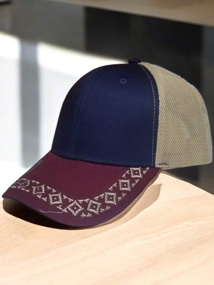 Charro Rodeo Cowboy Rider Ranch Cap Tracke Mesh Embroidery - 藏蓝色 - 查看 1