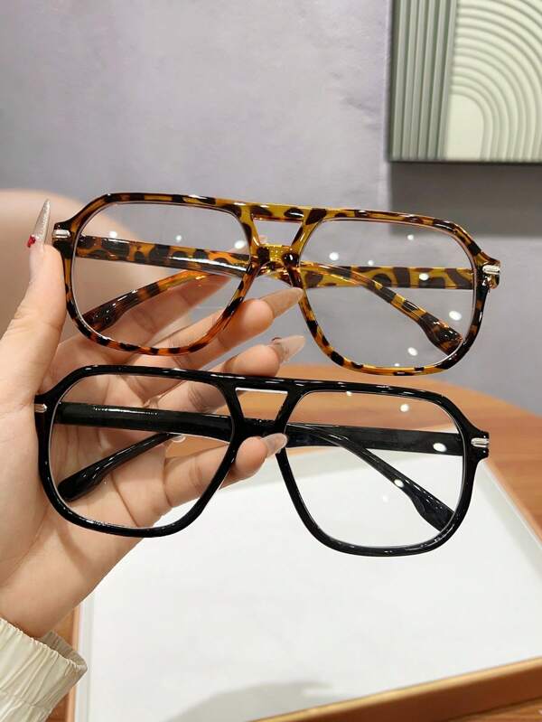 نظارة نسائية موديل فينتج مربعة الشكل من البلاستيك، أنيقة وعصرية، مناسبة للاستخدام خارج المنزل والسفر والارتداء اليومي