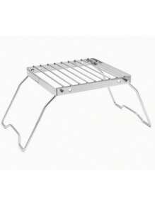 1 pieza Rejilla plegable vertical de acero inoxidable con diseño, soporte para barbacoa, apta para barbacoa al aire libre, calentador de agua, hornillo plegable para camping, parrilla para barbacoa, cocina de camping para té, estufa de acero inoxidado para uso doméstico interior, estufa de carbón para barbacoa