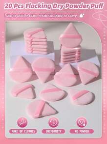 20/10/3/1pc Triangular Velvet Makeup Powder Puff, Facial Powder Puff, Reusable Makeup Powder Puff, Facial And Eye Makeup Powder Puff,Makeup,Cheap,Room Decor,Vanity,Travel,Bedroom,Makeup Accessories,Puff,Makeup Blender,Powder Puff,Makeup Sponge